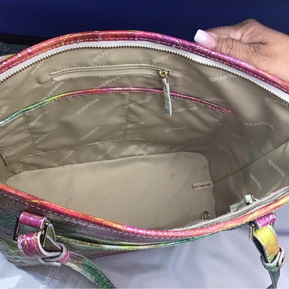 Brahmin Multicolor Croc-Embossed Tote - Picture 5 of 8